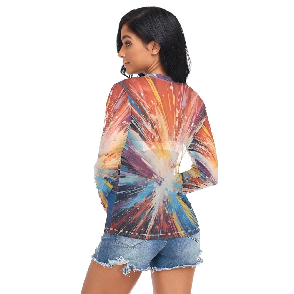 トップス Flower graffiti see-through tops(blue) Amazon.com: Naanle Floral Tops for Women French Blue Flowers